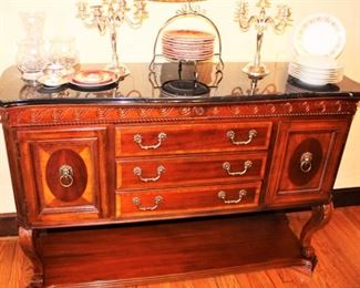 Cultured marble top sideboard.