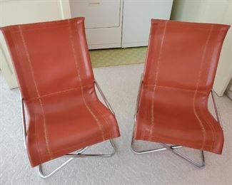 Pair of Leather Modern Occasional chairs