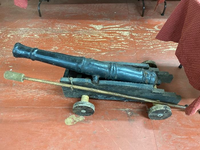 Model 1763 Revolutionary War Cannon (Excavated Around 40 Years Ago Near the Chesapeake/Two shot were also discovered inside of Cannon/Included with Cannon)