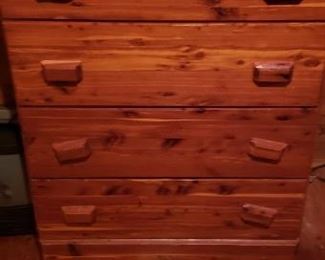 Cedar chest of drawers with lego sets