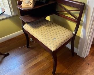 Telephone Table and Rotary Dial Phones