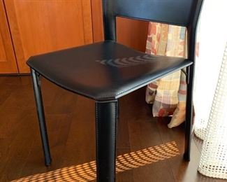 2. Set of 4 Black Side Chairs (17" x 17" x 31")