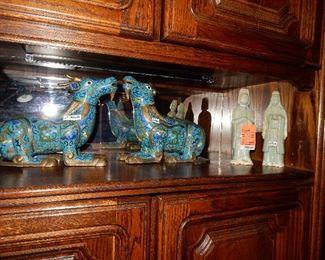 Chinese Cloisonne Dragon Censors