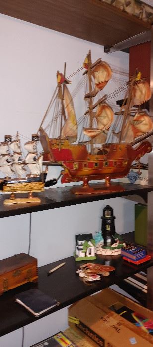 pirate and larger scale model lighted ship