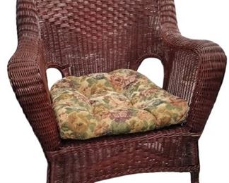red wicker chair