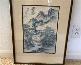 Mse052 Framed Oriental Picture