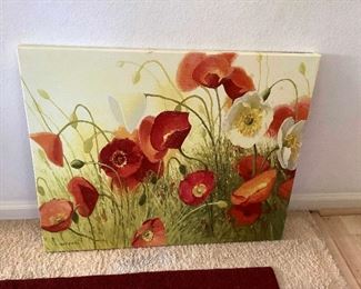 Mse067 Floral Print On Canvas