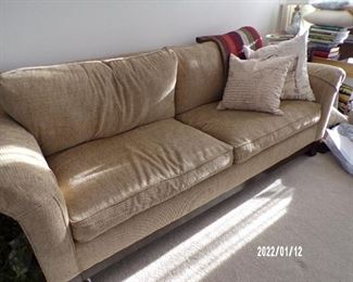 nice sofa w/wood trim