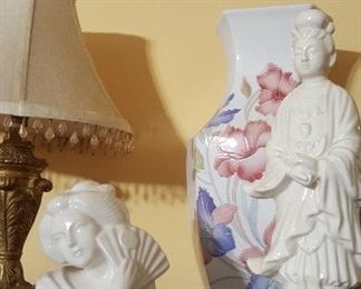 276.  ORIENTAL STATUES  AND VASE $