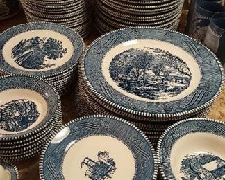 7. CURRIER AND IVES DISH SET ABOUT 65 PIECES  $