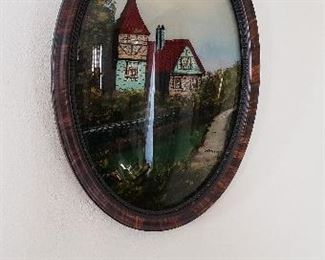 1 of 2 covex glass framed picture