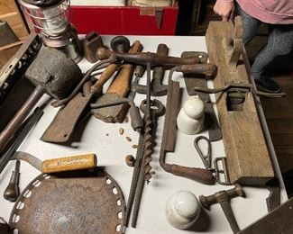 ANTIQUE TOOLS AND CAST PIECES