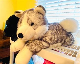 Rare large Husky stuffed dog