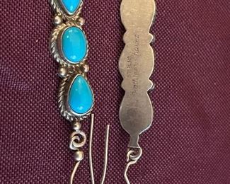 Kathleen Chavez Navajo sterling turquoise earrings