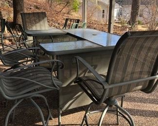 BAR TABLE AND 4 CHAIRS