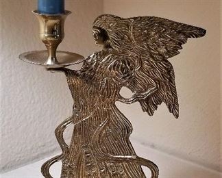 Brass angel candleholder