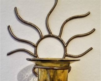 Metal sun candle holder