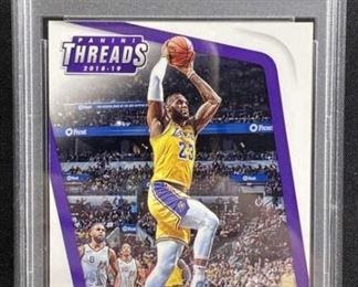 For your consideration is this LeBron James PSA 10 GEM MT Lakers, Panini card.  This is the 2018-19 Panini Threads edition.  Awesome G.O.A.T. card to add to your collection!