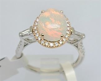 0025L:  14k Wg Opal Diamond Ring
Est. $1,000-$2,000

