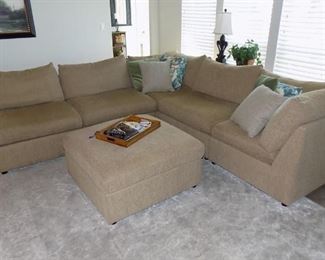 Basset Sectional Sofa and Ottoman - $1500