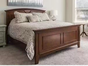 Queen Size Bed featuring like new Simmons Beauty Rest Plush mattress and nice linens.  Frame, mattress and linens can be sold separately or as a bundle for $800.