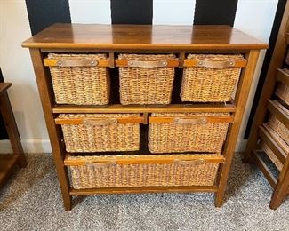 Wood/wicker storage units......