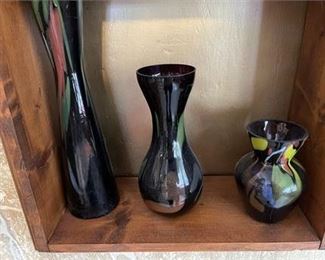 Lot 154
MCM Black Art Glass Vase Collection