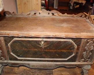 very old cedar blanket box