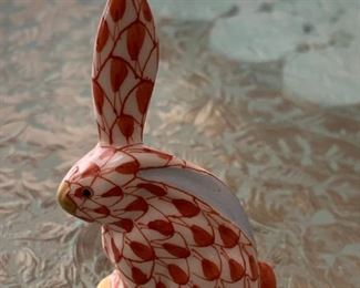 #12	Herend Coral Rabbit - 2.25"T	 $60.00 
