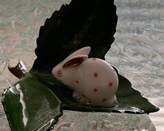 #15	Herend White pink dot rabbit  1.75 T x 3" L	 $75.00 
