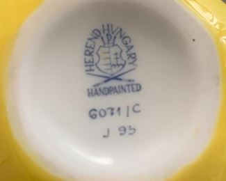 #17	Herend lemon box with pink flower  G071/c  J93 3 w x4 t	 $125.00 
