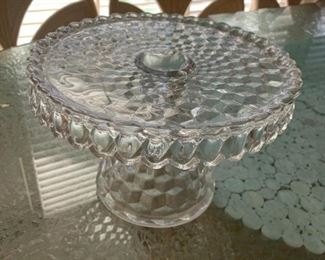 #21	Fostoria Round Cake Pedistal w/rum well  Diameter 10"Dx7"T	 $100.00 
