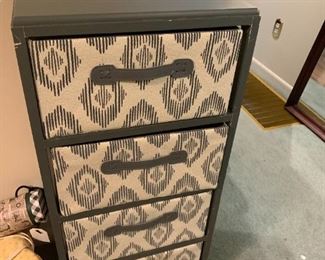 #25	4 Drawer Gray Painted Cabinet   15.5x11.5x34.5	 $30.00 

