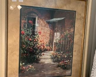 #31	Donny Finley Print of Garden of Roses w/white door 3040/3740 34x40	 $200.00 
