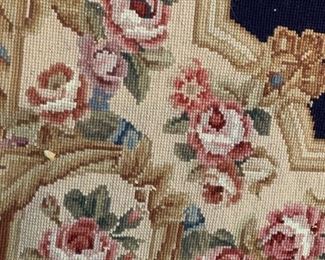 #44	Needlepoint - Black,gold Floral   36x60	 $75.00 
