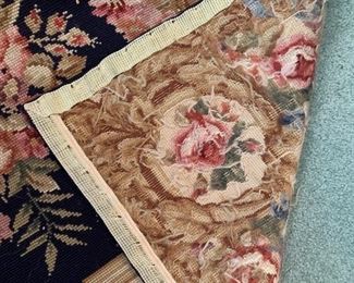 #44	Needlepoint - Black,gold Floral   36x60	 $75.00 
