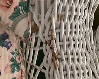 #48	(2) Antique Wicker w/cushions (as is paint)   $75 each	 $150.00 
