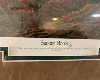 #59	Terry Redlin "Sunday Morning" 1386/9500  31x44	 $200.00 
