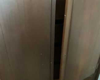 #82	Bachelors Chest w/2 doors, 4 drawers Mahogany (as is latch)  34x21.5x51	 $175.00 
