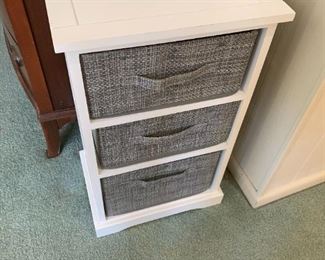 #91	3 basket White Cabinet   16x12x27	 $20.00 
