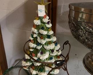 #104	Ceramic 13" Tall Christmas Tree 	 $40.00 
