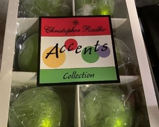 #107	Christopher Radko Lime Green Balls - set of 6	 $75.00 
