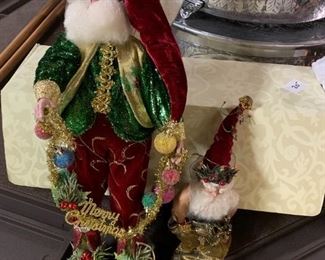  
#131	Mark Roberts Stocking Fairies - set of 2 - Full Green Suit Santa	 $20.00 
