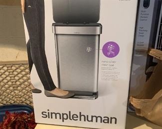 #136	SimpleHuman Stainless Steel Trash Can - new in box	 $40.00 
