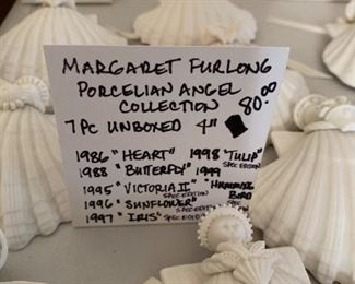 #160	Margaret Furlong Porcelain Angel Collection - 7 pc unboxed 4" 	 $80.00 
