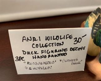 #164	Anri Wildlife Collecction - Duck Figurine Decoys Hand-Painted - 3 pc	 $30.00 
