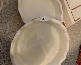 #188	Frankoma Ceramic Fluted Pie Plates (2) - set of 2 - 10.5"	 $24.00 
