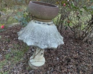 #214	Concrete upside down Birdbath	 $60.00 

