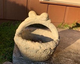 #216	Concrete Pot w/bow on top 12x12	 $20.00 
