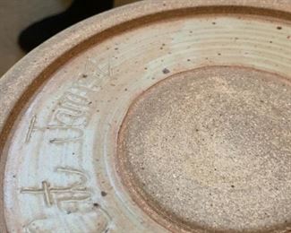 #240	Signed  Cat Janusz- Pot w/lid   No. 75 Pottery Casserole 	 $65.00 
